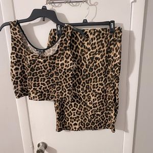Plus Size 2 piece Cheetah Print Skirt